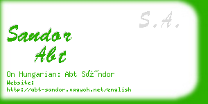 sandor abt business card